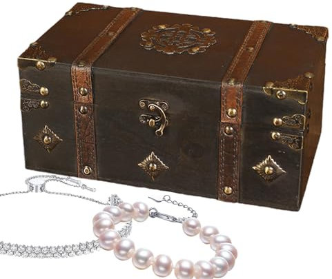 Schatzkiste aus , Souvenirbox aus , Vintage-Schmuckkästchen aus , abschließbar, Vintage-Schatzkiste, Souvenirbox, Schatzkiste aus , Truhe Decorat