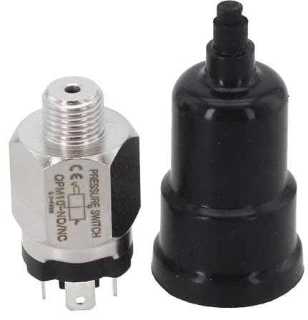 Zeroupshop Pressostat de type diaphragme, interrupteur de pression réglable efficace pour air comprimé et eau, pressostat pour pompe (6,35 mm)