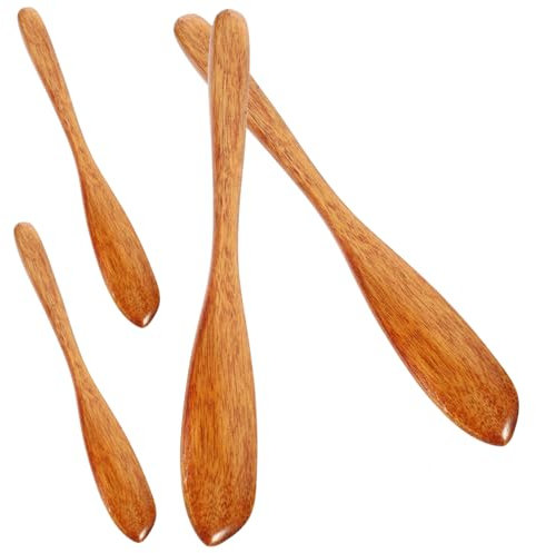 SHOWERORO 4stücke Holz Buttermesser Käsemesser Brotmesser Marmeladenmesser Küchenwerkzeug Holzschneider Für Zuhause Küchenbedarf