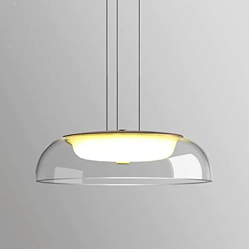 Clear Glass Pendant Lights Kitchen Island Large LED Hanging Lamp 1-Light Dome Single Pendant Lighting Nordic Modern Chandelier Light for Kitchen Island Dining Room Bedroom Hallway Restaurant A wise