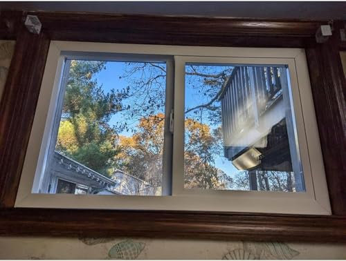Horizontales Schiebe-Kellerfenster aus Aluminium mit gehärtetem Glas, 60 x 40 cm, Weiß