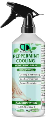 Peppermint Cooling Foot/Hand Spray – Revitalize and Refresh with a Refreshing Peppermint Formula, Soothes Tired Feet, Cooling Sensation, Reduces Odor, Boosts Circulation (500ml Spray)
