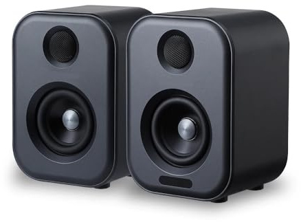 JQVDE Enceintes Actives de bibliothèque Audio 80 W Moniteur de Studio 3 Pouces Bluetooth USB DAC HiFi Home Subwoofer Système de Musique TV PC(with EU Power)