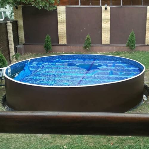 AFLEPCBRQ Dustproof Pool Protector Pool Cover PE Insulation Film Above Ground Inground Swimming Pool Round Pool Solar Blanket Cover 16 Mil-1