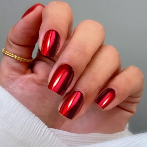 JMEOWIO Halvhärdade gelremsor nagelkonst klistermärke wrap mörkröd