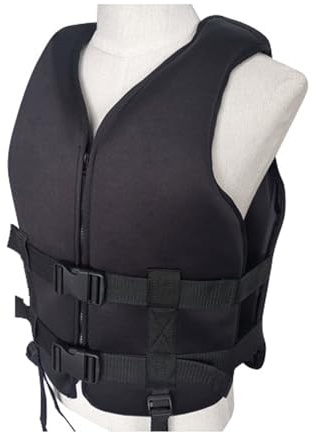 YAMNYSS Chaleco Salvavidas Ajustable, Chaleco De Natación De Alta Flotabilidad Chaleco De Flotación Portátil para Niños Adultos para Deriva, Kayak, Surf,Negro,L