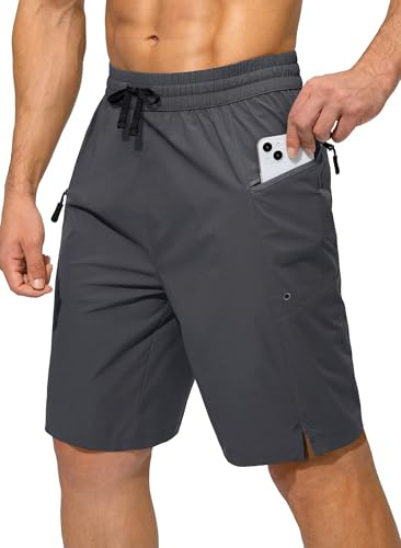 Tansozer Badehose Jungen Swim Trunks Beachshorts Badeshorts Herren Wassersport Kurze Hose Schnelltrocknend Schwimmshorts mit Mesh-Futter Dunkelgrau L