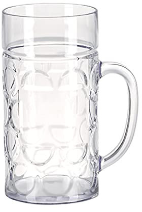 NVOQILIN Boccale da birra con manico, infrangibile, per interni ed esterni, lavabile in lavastoviglie