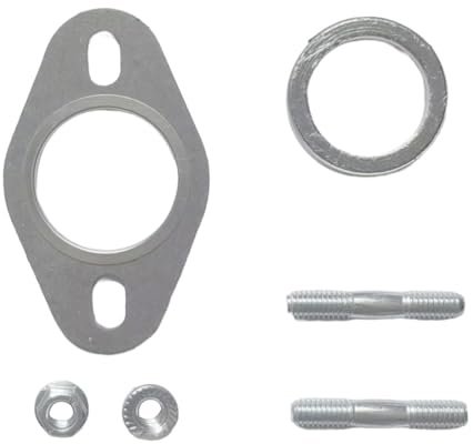 Alriedy Auspuffdichtungsset Universal Auspuffkrümmer für Roller 50ccm Inkl. Krümmerdichtung + Stehbolzen M6: Kompatibel mit Yamaha, Peugeot 2T | Auspuffdichtung + Krümmer Dichtung Set auspuff & abgasa