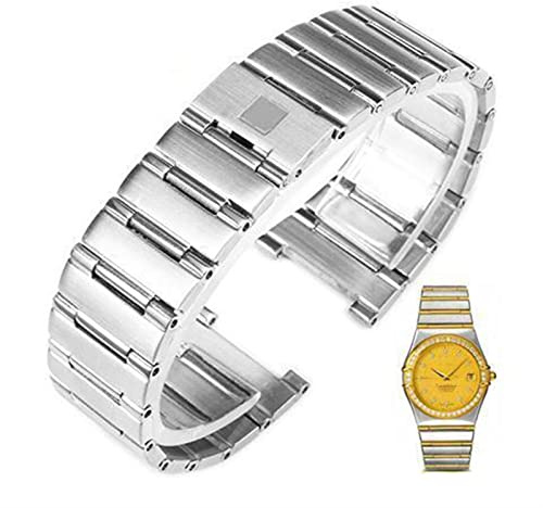KDEGK Armband für Omega-Uhr mit Constellation Twin Eagles-Serie, Herren- und Damen-Stahlband, massive Edelstahl-Uhrenkette(Silvery,22-14mm)