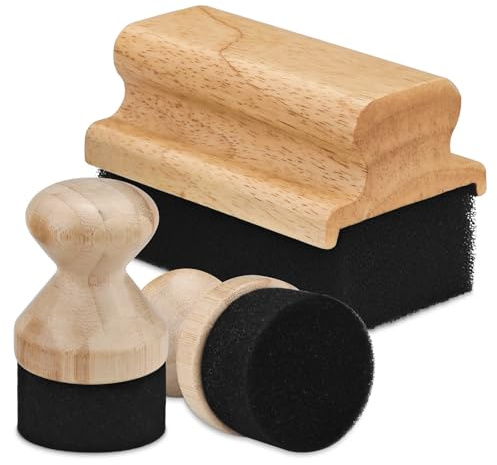3 aplicadores de cera de aceite, bloque de carnicero de madera, cepillo de aceite mineral para tabla de cortar de madera, cepillo de cocina versátil para espátula, cuchara y utensilios, utensilios de