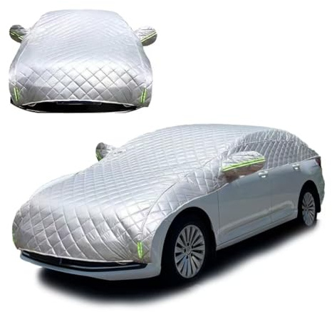 Winter Half Car Cover for Porsche 911 991 992 997 996 Coupe, Car Covers for Outside Storage Waterproof Windproof Protection for Soft Top Roof with Reflective Strips