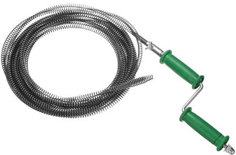 QUARKZMAN Desatascador Manual De Tuberías 2/5 (10mm) Diámetro 39.4 Pies Herramienta Flexible Para Limpiar Desagües Con Conector Para Taladro Muelle Destapa Cabello Para Baño Cocina Inodoro