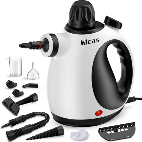 KLONA Steam Cleaner Handheld, Steam Cleaner with 10 Accessories Kit, Multipurpose Portable Steam Cleaning for All Dirt, Upholstery Furniture, Tiles, Sofa, Floor, Window.