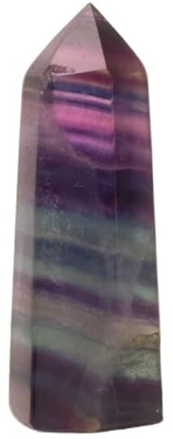 DECORN 3 Styck Regnbågsfluorit Kvartskristall Hexagonal Wand Healing Crystal Towe Gemstone Wand Set för Feng Shui Decor Reiki Chakra Meditation Therapy