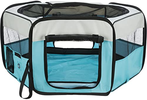 Trixie 64054 Freilauf für Kaninchen und Welpen, ø 130 × 55 cm, blau/grau