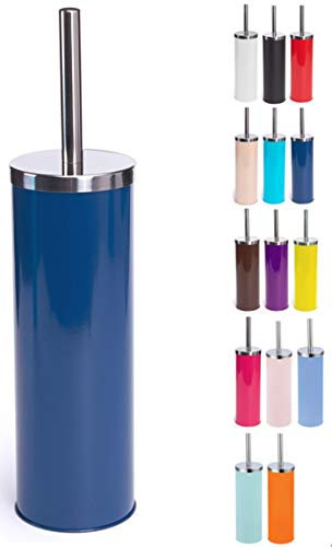 MSV Brosse WC avec Support INOX & Acier Bleu