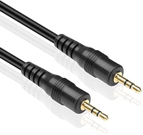 CABLEPELADO Câble Aux Jack 2,5 mm | Câble auxiliaire | Mâle à Mâle | Compatible avec écouteurs, MP3 ou tout appareil avec connexion 2,5 mm | Noir | 1,50 m