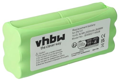 vhbw NiMH Batterie 2000mAh (14.4V) pour Robot aspirateur Home Cleaner Robots domestiques Sichler PCR-1550M, Puppyoo V-M600, VBot T270