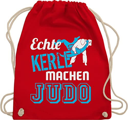 Turnbeutel Rucksack - Kampfsport - Echte Kerle machen Judo - Unisize - Rot - kinderturnbeutel sport jungs umhängebeutel tasche kinder 25. geburtstag beutel beuteltasche sportbeutel turnsackerl bag
