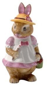 Villeroy & Boch Bunny Tales Anna, groß, putzige Figur für die Festtafel, Premium Porzellan, Rose/braun, 10,5 x 11 x 22 cm, bunt, 10,5 x 11 x 22