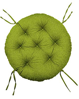 chilly pilley Papasansessel Rundkissen RundRattansessel Auflage Sesselkissen Gartenkissen Sitzkissen Garten Kissen Gesteppt mit Schlaufen (120cm, Grün)