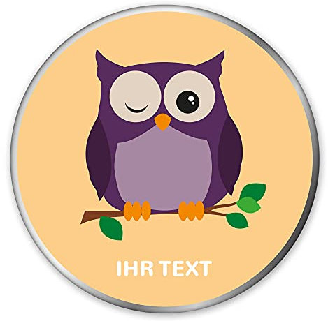 stempel-fabrik Geschenkdose Rund mit Aufdruck - Eule - Personalisiertes Geschenk - Keksdose mit Tiermotiv - Metalldose - Geschenkidee - Vorratsdose - Plätzchendose - Eulenmotiv - Geschenkbox