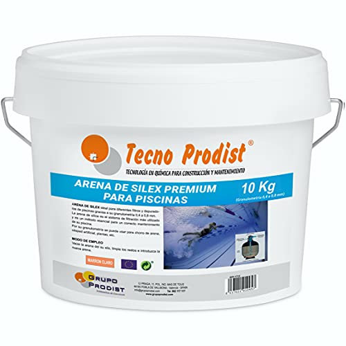 Tecno Prodist Arène de Silex Premium pour piscines (10 Kg) Granulométrie 0,4 à 0,8 mm - Idéal pour Le Filtre de Votre Piscine.