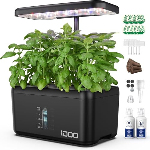 iDOO Hydroponics Growing System,Presents for Friends, Gift for Christmas, 8 Pods Smart Garden with LED Grow Light, Auto Timer, Indoor Herb Garden Germination Kit for Home Kitchen,15 Height Adjustable