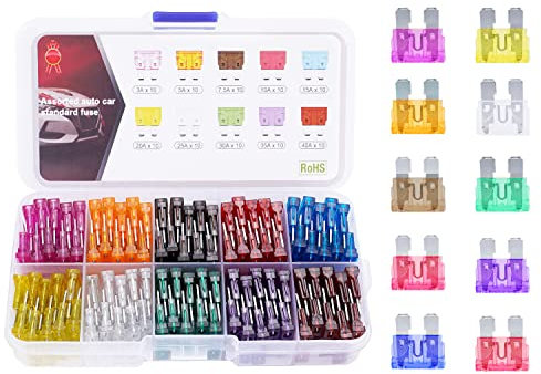 100PCS Standard Car Fuses - 3A 5A 7.5A 10A 15A 20A 25A 30A 35A 40A Car Automotive Standard Blade Fuses Assortment for Car/RV/Truck/Motorcycle