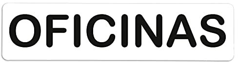 Becral® - Señal adhesiva de PVC OFICINAS | Placa puerta PVC BLANCO | Señal informativa | Cartel Puerta 200X50mm