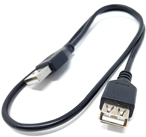 DRUT 60cm short USB Male to USB Female 2.0 24AWG High Speed EXTENSION | Cable A Plug to Socket 1.9ft Black