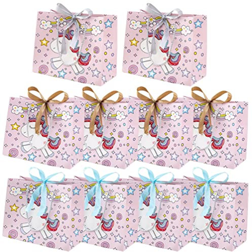 ifundom 10stücke Pack Geschenktüten Aus Mittlere Und Kleine Für Feiertage Und Partys Mit Kantenanleimtechnologie Bruchfest Und Wiederverwendbar
