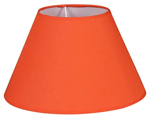 Trommellampenschirm E27 aus Baumwoll Polyester, Orange, für Zuhause | Lampenschirm Bunt, Vintage Lampenschirm im Retro Stil, für Tisch und Wandleuchten