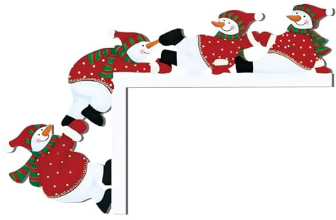 Capaneus Weihnachtsdeko Tür, Türrahmen Weihnachtsdeko mit Rundaufkleber, Weihnachten Kleiner Schneemann Türdeko, Holz Lustige Türschmuck Weihnachts Deko für Wände Türen und Fenster Deko A03