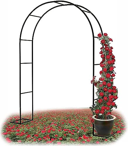 GueTTO Rosenbogen Torbogen Metall stabil Gartenbogen Pulverbeschichtetem Stahl Rankbogen Hochzeitsbogen Verzinkt 120cm 140cm 180cm 200cm 240cm 280cm 300cm 350cm,W240*H220cm