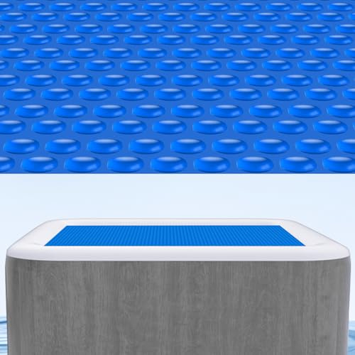 Kestnsee Couverture solaire à bulles flottantes pour jacuzzi, spa, piscine, 136 x 136 cm