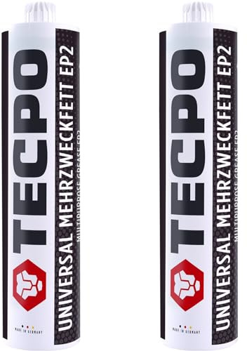 TECPO 2x Universal Mehrzweckfett 500g EP2 Lithium Fett Schmierfett Lithiumfett universell einsetzbares Langzeitfett temperaturbeständiges Gleit- Wälzlager Fett wasserbeständig