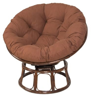 Hiseng Cushion for Papasan Chair, Round Papasan Chair Cushion, Egg Nest Replacement Pad, Floor Cushion, Padded Seat Cushion, Swing Chair Cushion For Outside, for Hanging Chair (Brown,80cm)