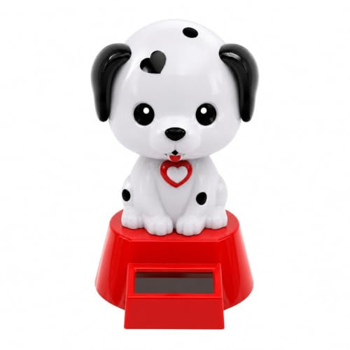 Starlet24 Dalmatiner Solar Wackelfigur - Niedlicher Solar-Hund mit Wackelbewegungen, Dekoration für Fenster und Tisch