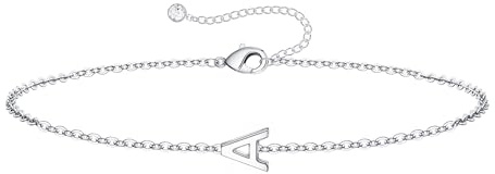 TINGN Gold Silber Armband für Mädchen Damen - 18K Gold/Weißgold Vergoldete Zierliche Dünne Armband mit Buchstaben Armbänder Personalisiert Trauzeugin Geburtstagsgeschenk für Frauen Teenager Mädchen