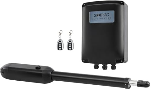 CO-Z Motorisation Portail Battant 220V/24V Unique Bras pour 1 Vantail Jusqu'à 500KG 6M avec 2 Télécommandes Moteur DC Automatisme à Vérins Télescopique Alimentation Solaire ou Batteries