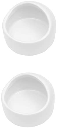 CORHAD 2pcs Hamster Ceramic Bowl Small Pet Feeding Bowls Easy to Clean Tilt for Gerbils