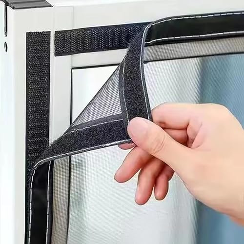115x115cm Selbstklebendes Insektenschutz Fenster mit Klettband, DIY Fliegengitter Dachfenster Fenster, Moskitonetz Fenster, Fliegengitter Katzensicher