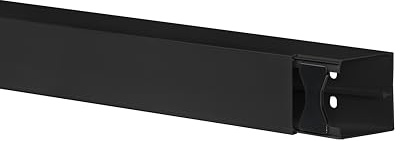KOMIB Hochwertige Kabelkanal 60 x 60 x 2000mm Schwarz 10 Meter - 5 x 2m (5 Stück) Elektroinstallation Kabelabdeckung Kabelmanagement Diverse Größen/VDE (60 x 60mm)