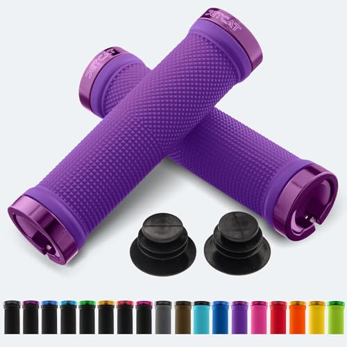 JETCAT Bike Grips, Bike Handlebar Grips, Mountain Bike Grips Handlebar, MTB Grips, Bicycle Grips BMX Grips, Bicycle Handlebar Grips Handles for Adults. Ebike, MTB, Scooter, Lock on, Purple