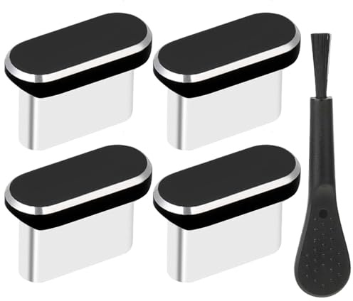 Tappo Antipolvere Type C 5-in-1 Strumento Di Pulizia Multifunzionale | Tappo Spazzola Antipolvere per Cellulare e Uso Quotidiano all'Aperto Kit Set Compatto Spazzola In Silicone