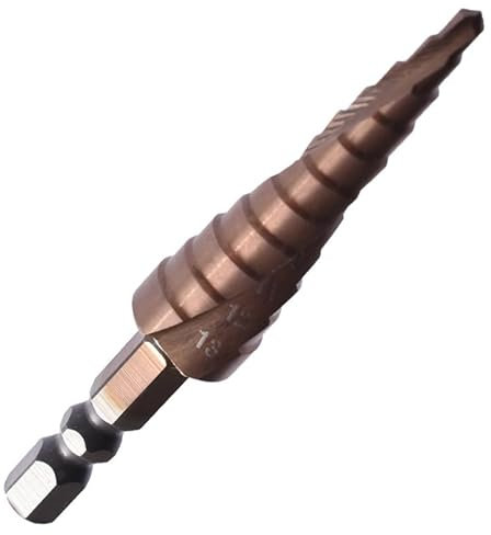 3-13 mm HSS Kobalt Stufenbohrer 1/4 Zoll Kegel Sechskantschaft Spiralgenutet Kegelspitze Bohrer Lochschneider for Edelstahl