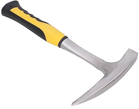 lvifloae Brick Hammer Rubber Handle Impact Geological Pointed Duckbill Hammer Rock Drill Hammer with Non Slip Handle Double Head Duckbill Geological Hammer L (S)