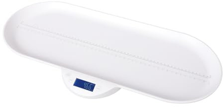 30 KG Elektronische Babywaage aus HIPS Umweltfreundliches Material, Weiß Digitale Haustierwaage mit LCD-Bildschirm, 65.5x32x4.5 cm Multifunktionale Waage für Neugeborene Baby, Kleintiere geeignet